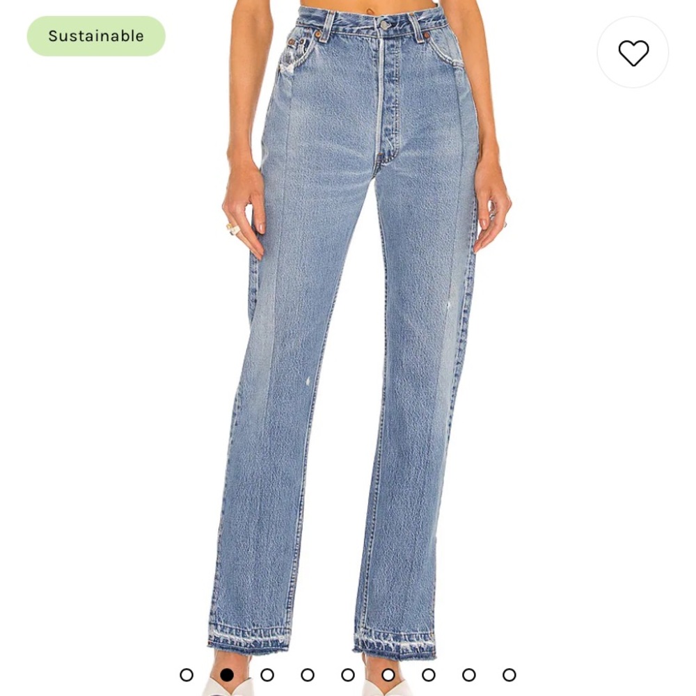 EB DENIM size 28 vintage unraveled straight leg jean medium wash